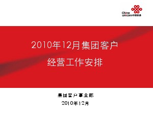 2010年集團(tuán)客戶工作總結(jié)與安排--中國聯(lián)通