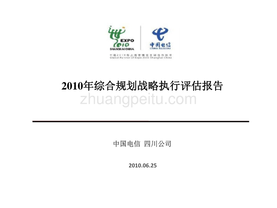 2010年综合规划战略执行评估报告--四川电信_第1页