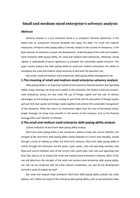 中小型企業(yè)的償債能力分析_英文+中文