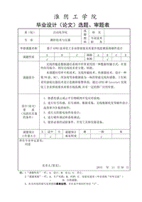 基于GPRS技術(shù)化工企業(yè)排放廢水質(zhì)量在線監(jiān)測系統(tǒng)硬件設(shè)計選題、審題表