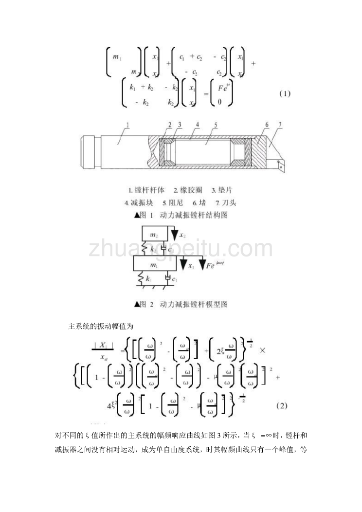 外文翻译--动力减振镗杆结构参数优化_第2页