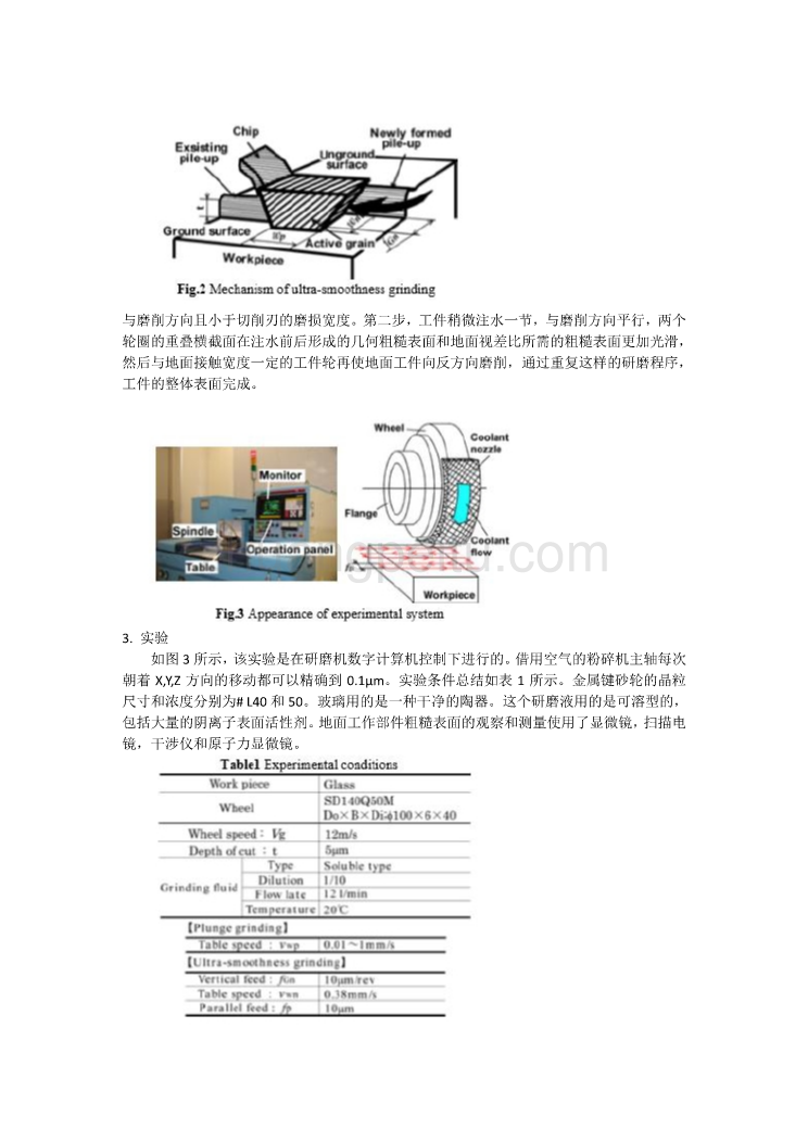 外文翻译--超平滑的磨削玻璃与140金属结合剂的金刚石砂轮  中文版_第3页