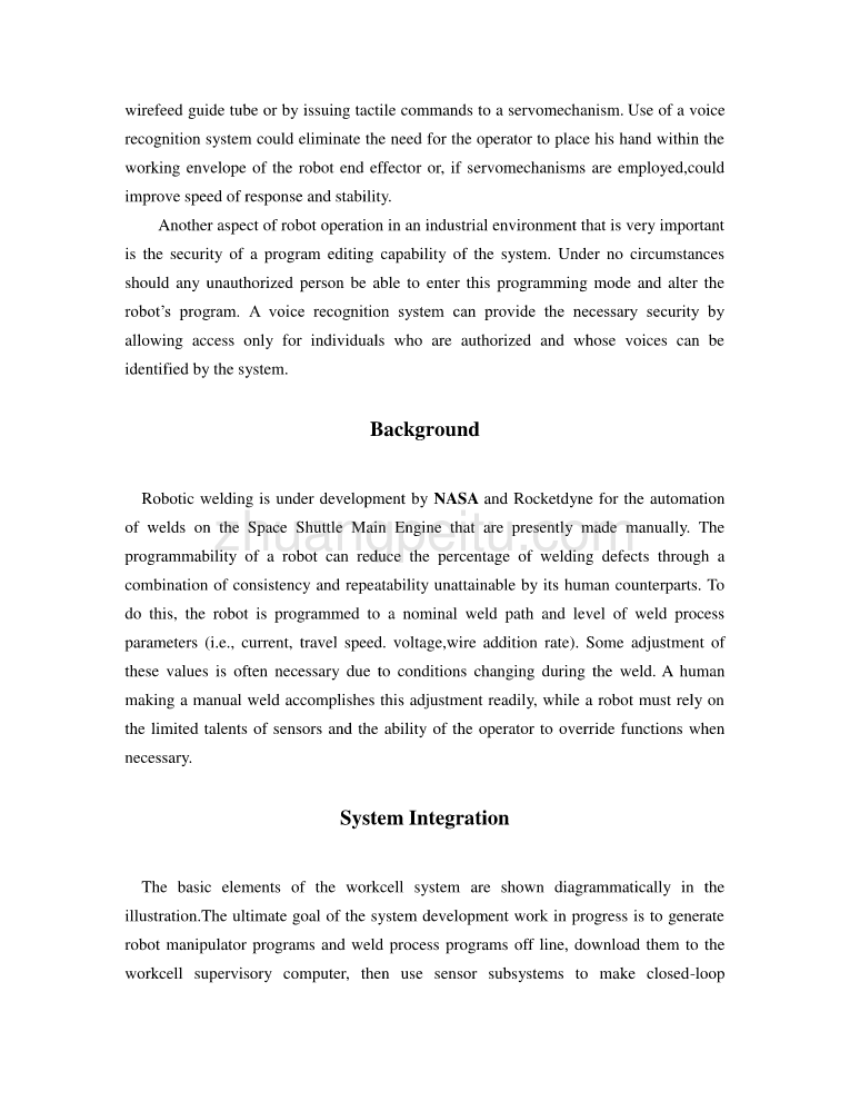 外文翻译--使用语音识别技术控制的焊接机器人工作单元_第3页