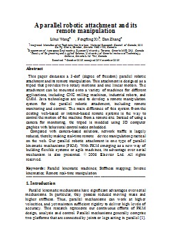外文翻譯--并聯(lián)機(jī)器人及其遠(yuǎn)程操作