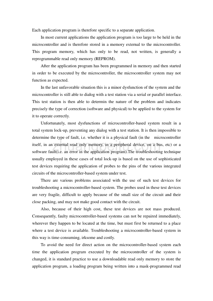 外文翻译--带有只读存储器的单片机集成电路_第2页