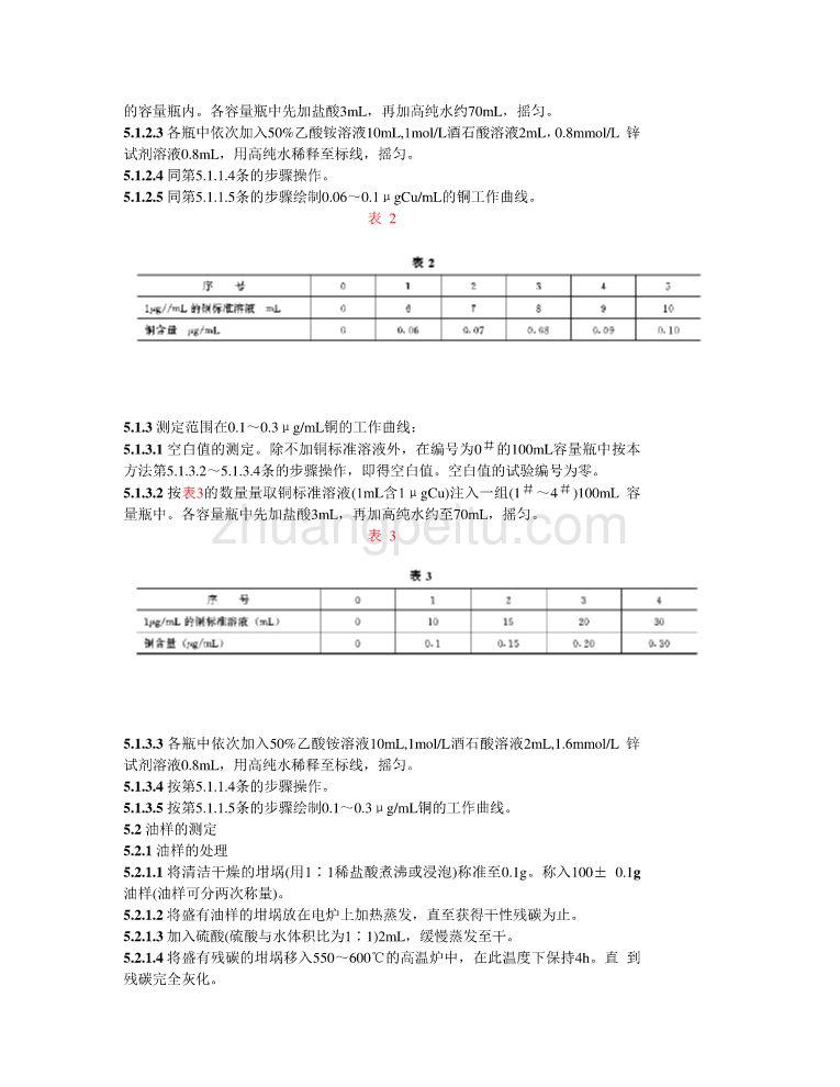 DL 430-1992 油中微量铜的测定方法（锌试剂分光光度法）_第3页