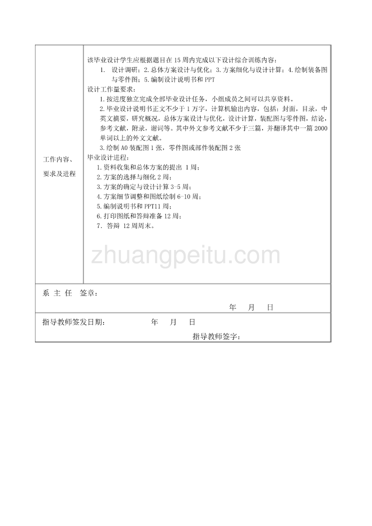 Z-C数控工作台（800×Ф800）机电系统设计任务书_第2页