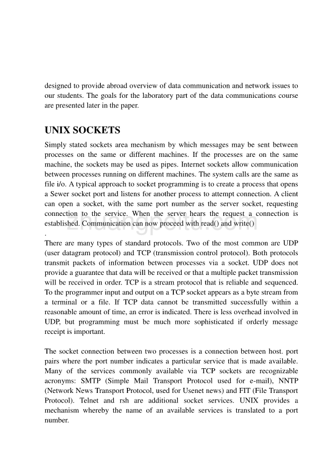 计算机类数据通信实验中的套接字编程中英文翻译@外文翻译@外文文献翻译_第3页