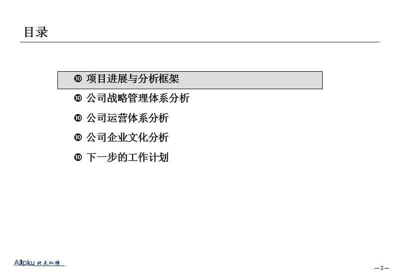 北大纵横 2006 361°战略规划项目战略诊断报告PPT课件PPT_第2页