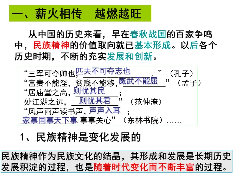 2018新教材高二思想政治文化生活第七课第二框 弘扬中华民族精神PPT课件_第2页