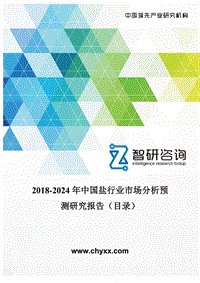 2018-2024年中国盐行业市场分析预测研究报告(目录)