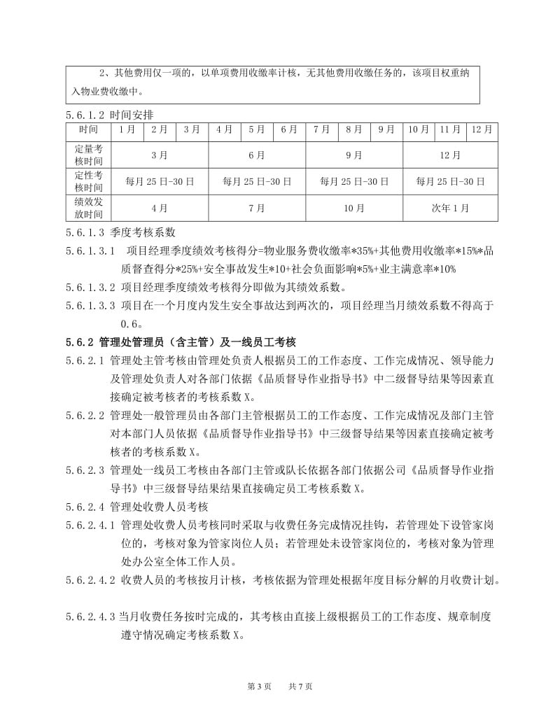 物业公司绩效考核管理办法_第3页