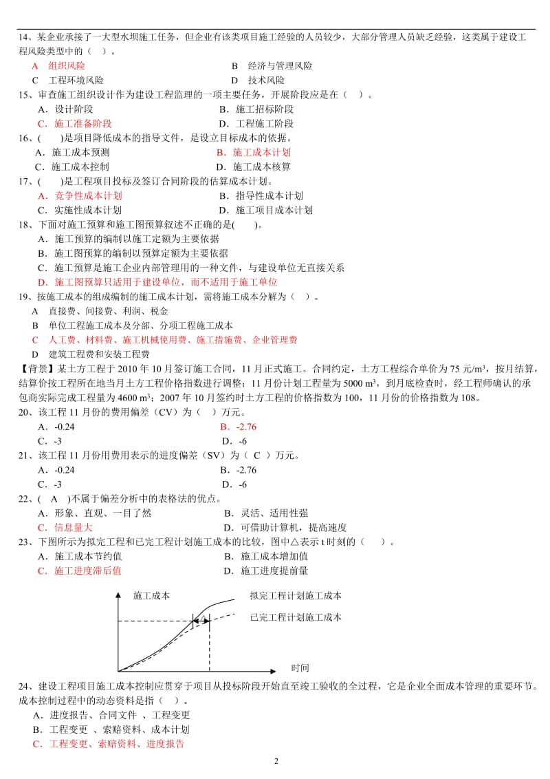 2011年建设工程项目管理综合测试题（解答）_第2页