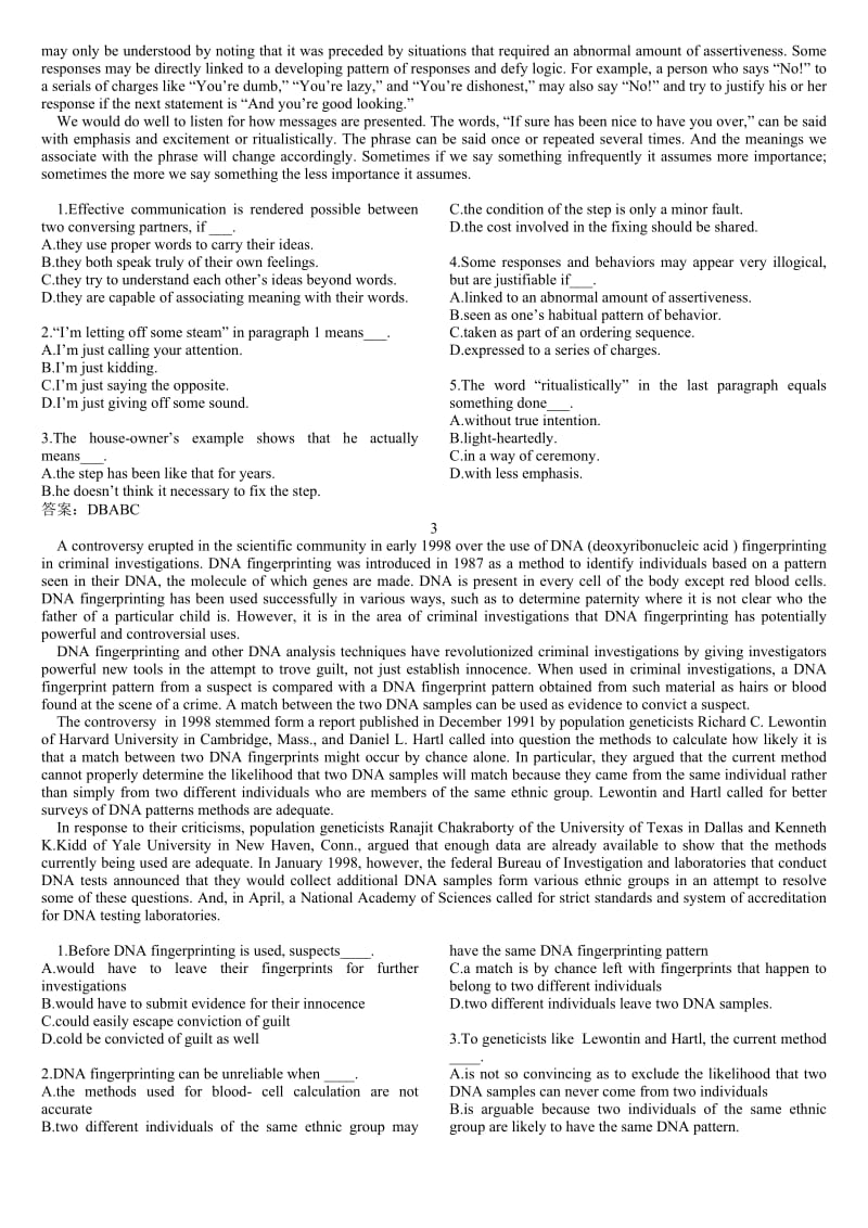 2011年大学英语六级_阅读理解107篇_第2页