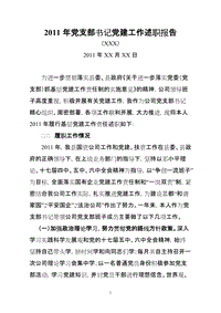 2011年公司党支部书记党建工作述职报告
