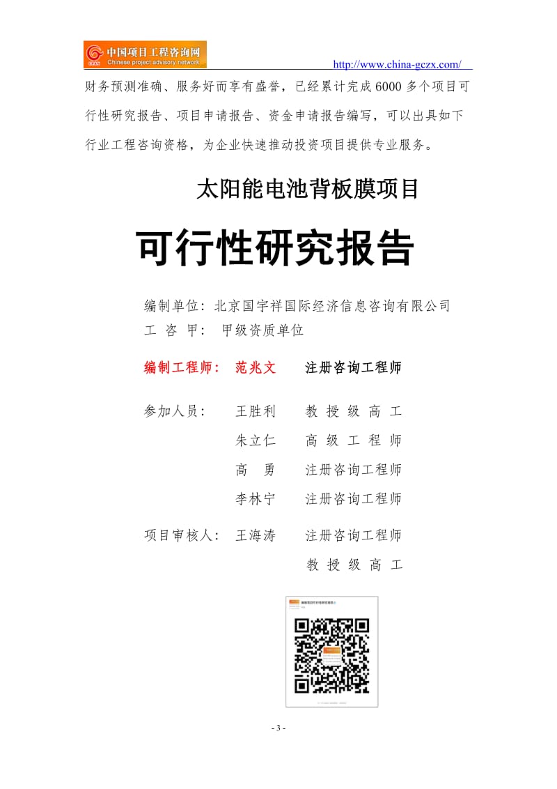 太阳能电池背板膜项目可行性研究报告（备案案例18810044308）_第3页