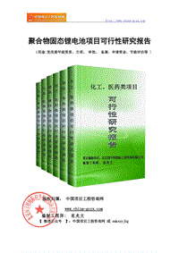 聚合物固态锂电池项目可行性研究报告（备案用申请报告）