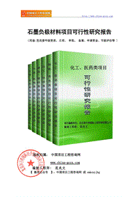 石墨负极材料项目可行性研究报告（申请报告18810044308）