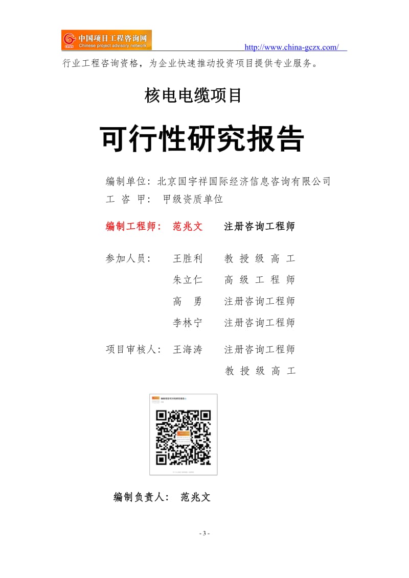 核电电缆项目可行性研究报告（申请报告备案）_第3页