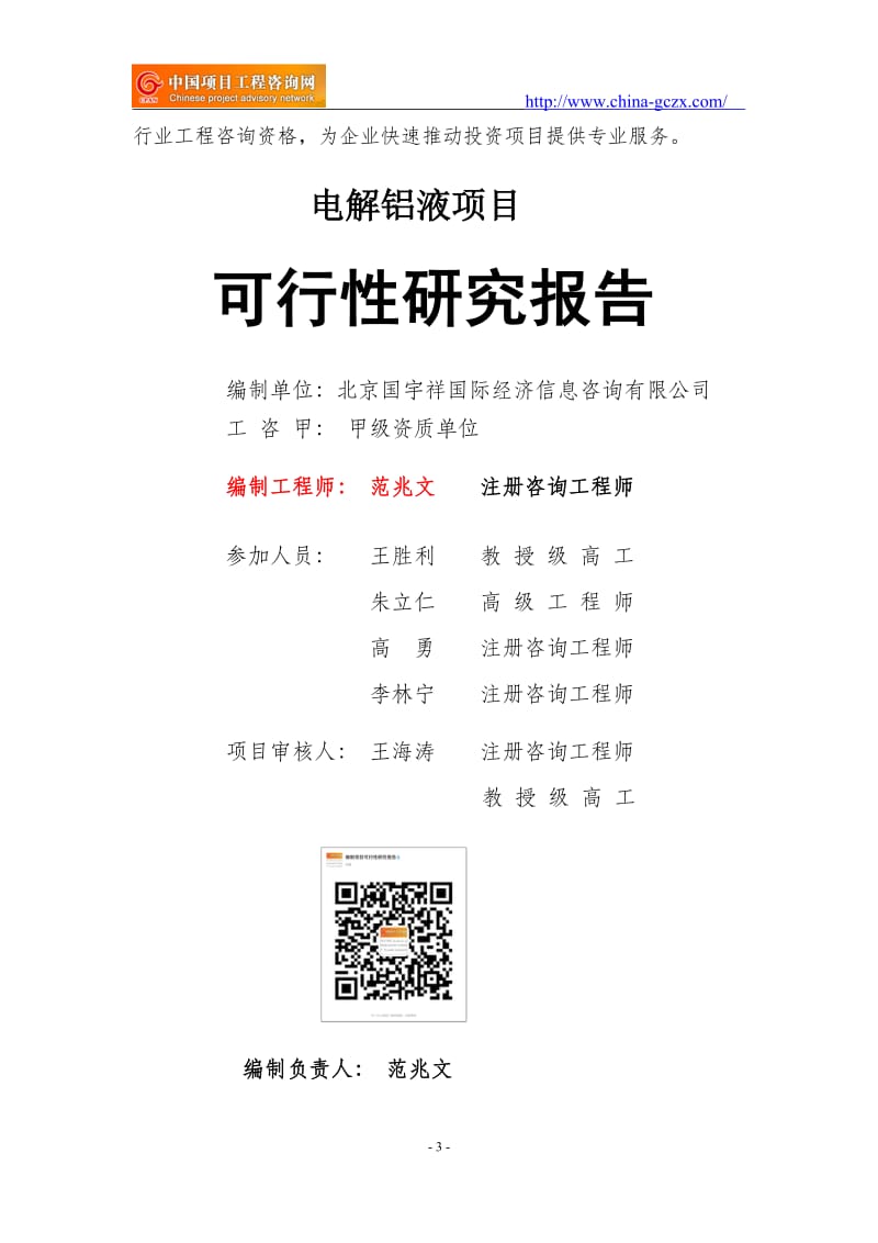 电解铝液项目可行性研究报告（申请报告备案）_第3页