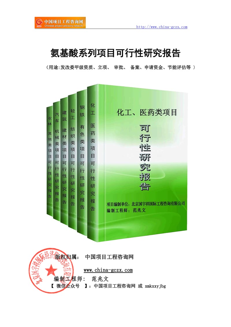 氨基酸系列项目可行性研究报告（申请报告备案用）_第1页