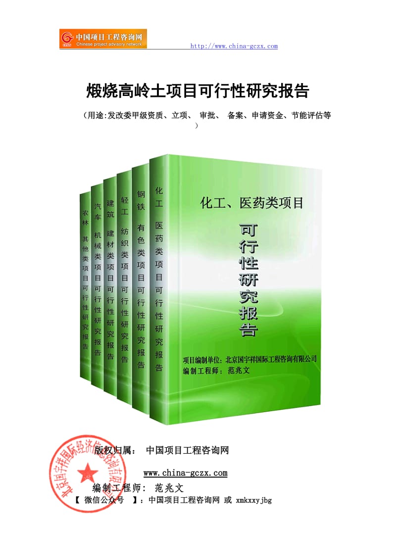 煅烧高岭土项目可行性研究报告（申请报告）_第1页