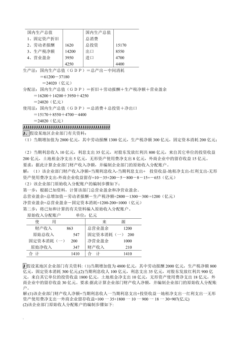 2017电大小抄国民经济核算计算题_第3页