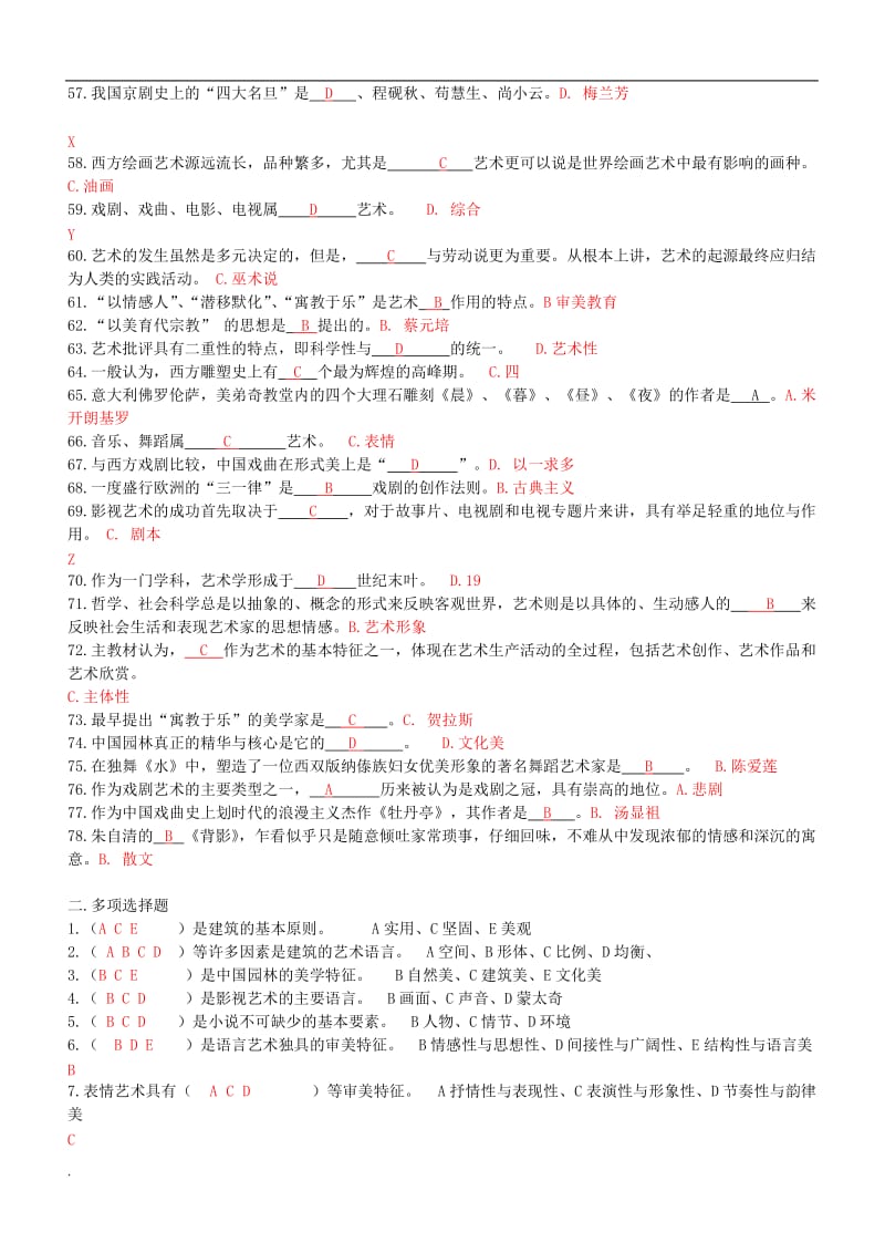 2018年电视大学艺术学概论小抄_第3页