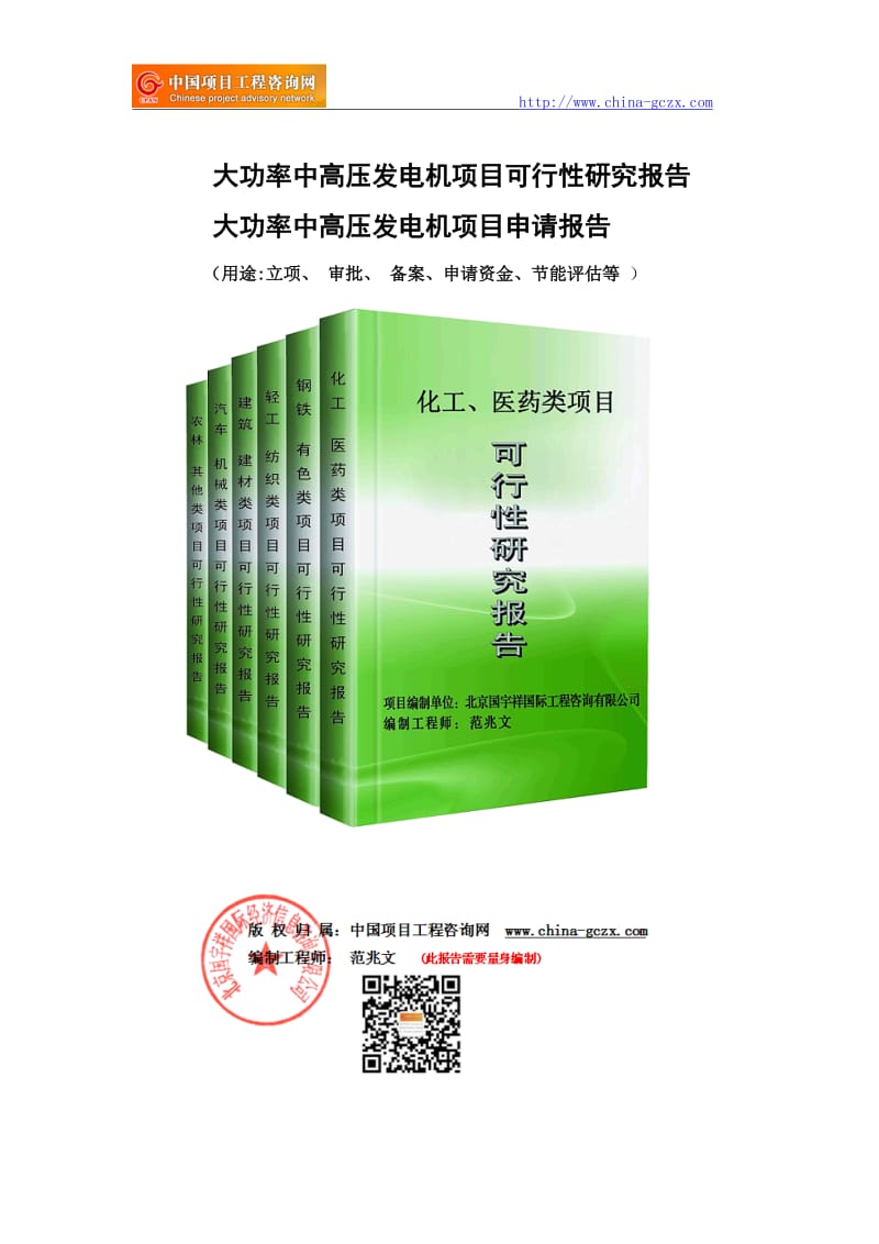 大功率中高压发电机项目可行性研究报告（申请备案审核）_第1页