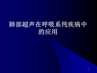 肺部超聲在呼吸疾病診斷中的應(yīng)用ppt課件