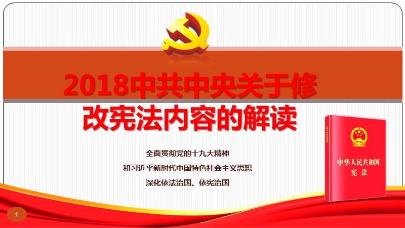 关于新修改宪法的学习解读2018年最新学习ppt课件（可编辑）_第1页