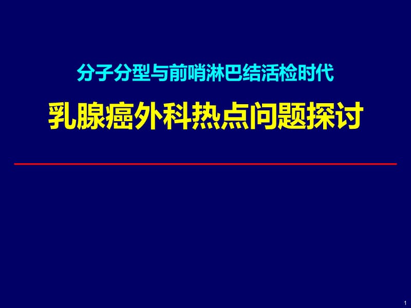 乳腺癌外科热点问题探讨PPT演示课件_第1页