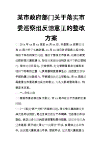 某市政府部門關(guān)于落實(shí)市委巡察組反饋意見的整改方案