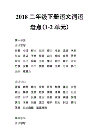 2018新人教版部編本二年級(jí)下冊(cè)語(yǔ)文詞語(yǔ)盤點(diǎn)（1-2單元）