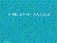 丙酮防爆車間相關(guān)人員培訓(xùn)演示文檔