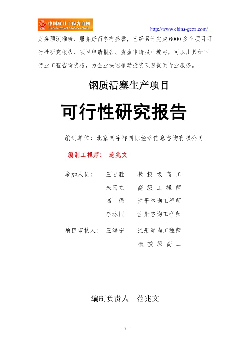 钢质活塞生产项目可行性研究报告（用于备案申请）_第3页