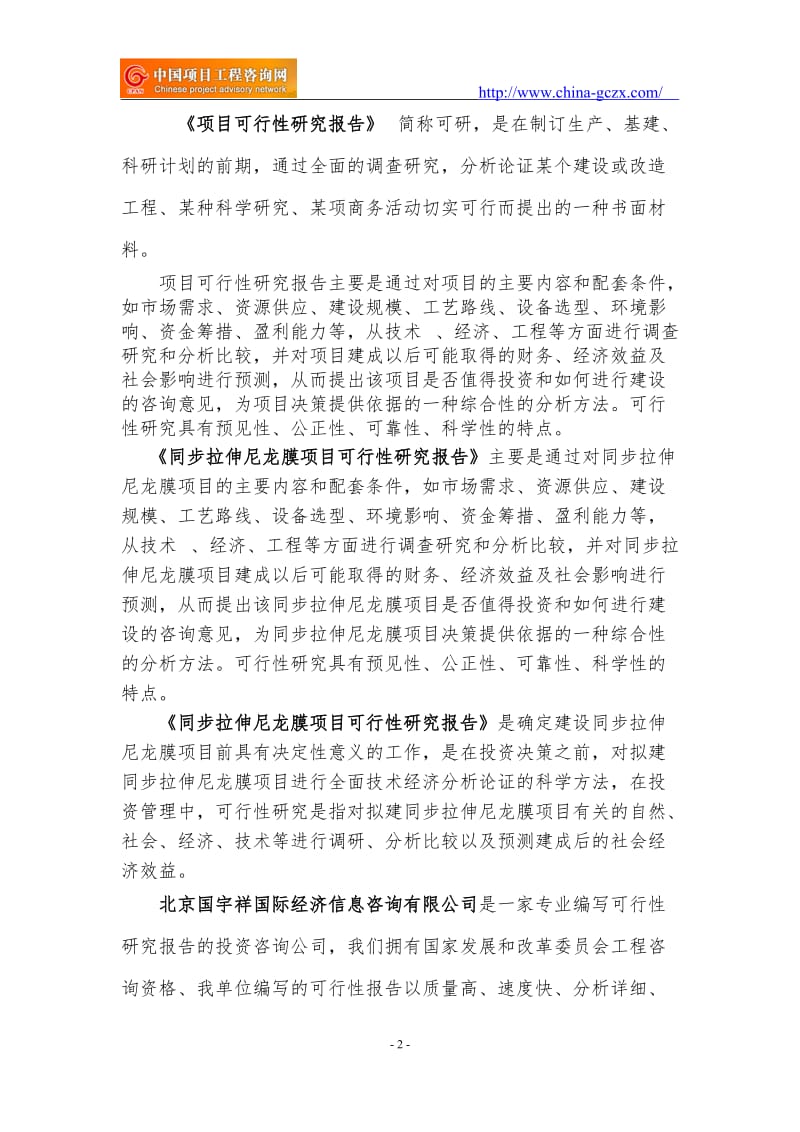 同步拉伸尼龙膜项目可行性研究报告（专业编制）_第2页