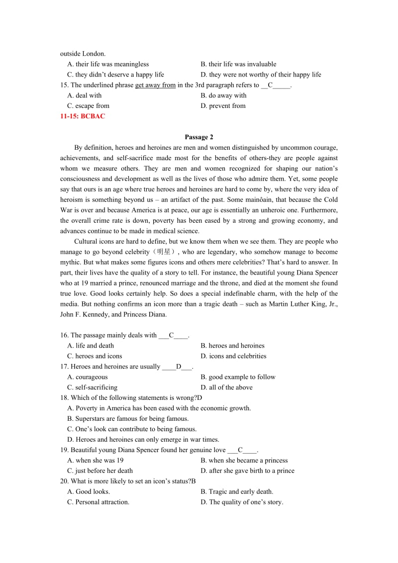 《大学英语(B)》模拟试题5及参考答案_第3页