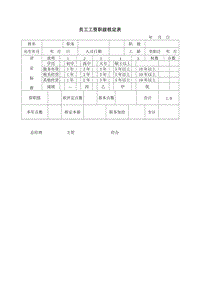 (辦公文書及表格)員工工資職級核定表