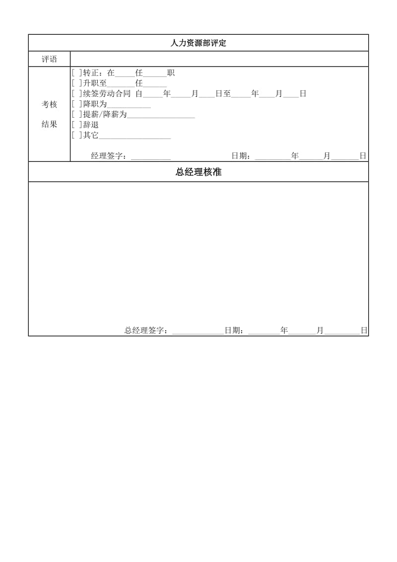 (办公文书及表格)普通员工考核表_第2页