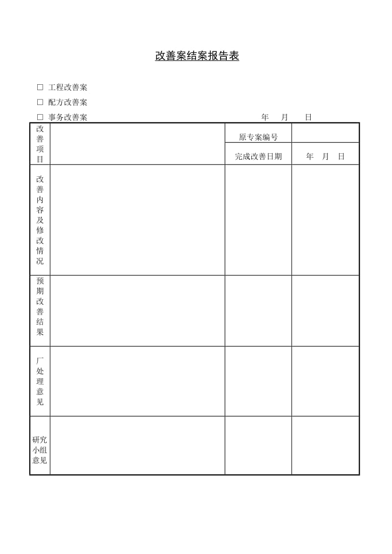 (市场分析)改善案结案报告表_第1页