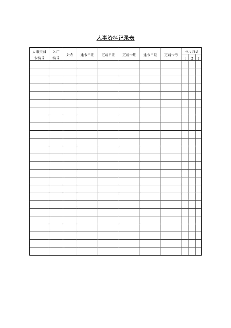 (人事档案)人事资料记录表_第1页