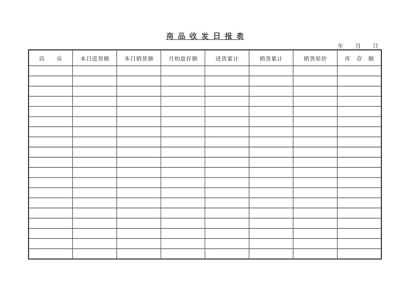 (库存日报表)商品收发日报表_第1页