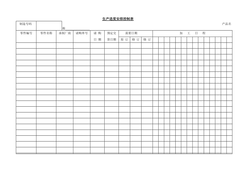 (进度安排)生产进度安排控制表_第1页