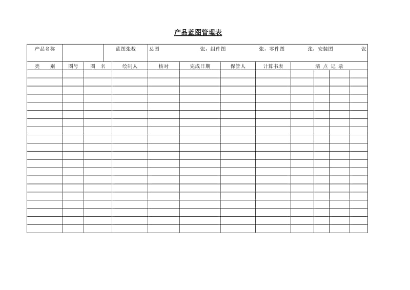 (产品技术研发)产品设计图管理 表_第1页