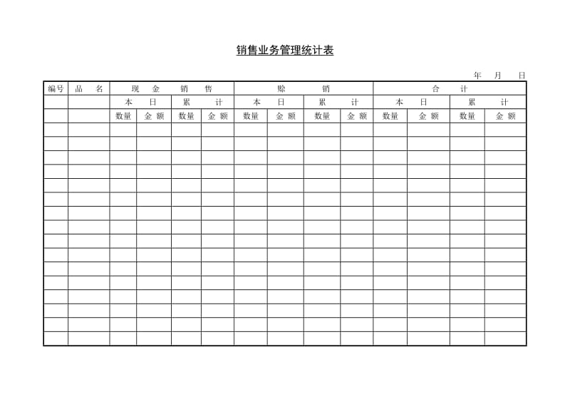 （销售管理）销售业务管理统计表_第1页