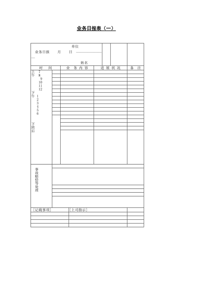 （销售管理）业务日报表（一）_第1页