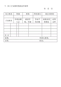 (企業(yè)福利管理表格)員工子女教育獎助金申請單