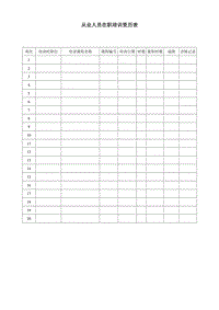 (人事管理表格)從業(yè)人員在職培訓(xùn)資歷