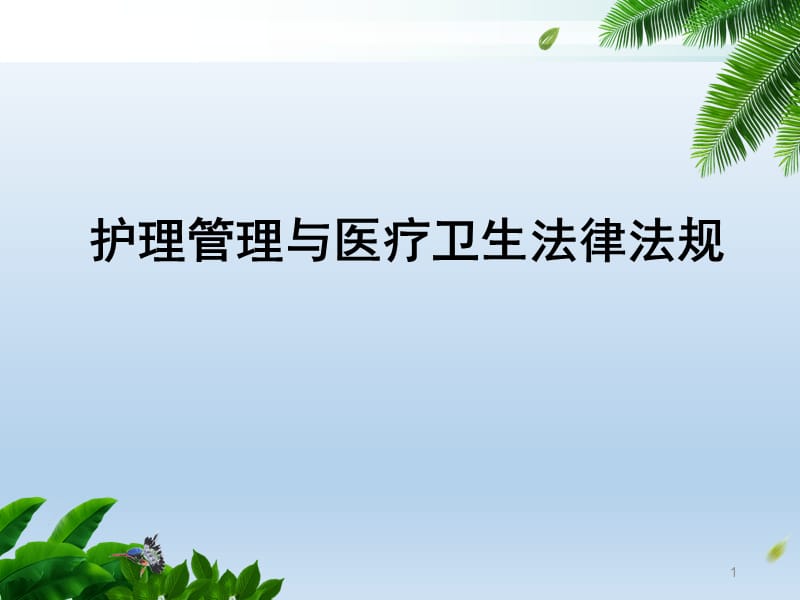 护理管理与医疗卫生法律法规 PPT课件_第1页